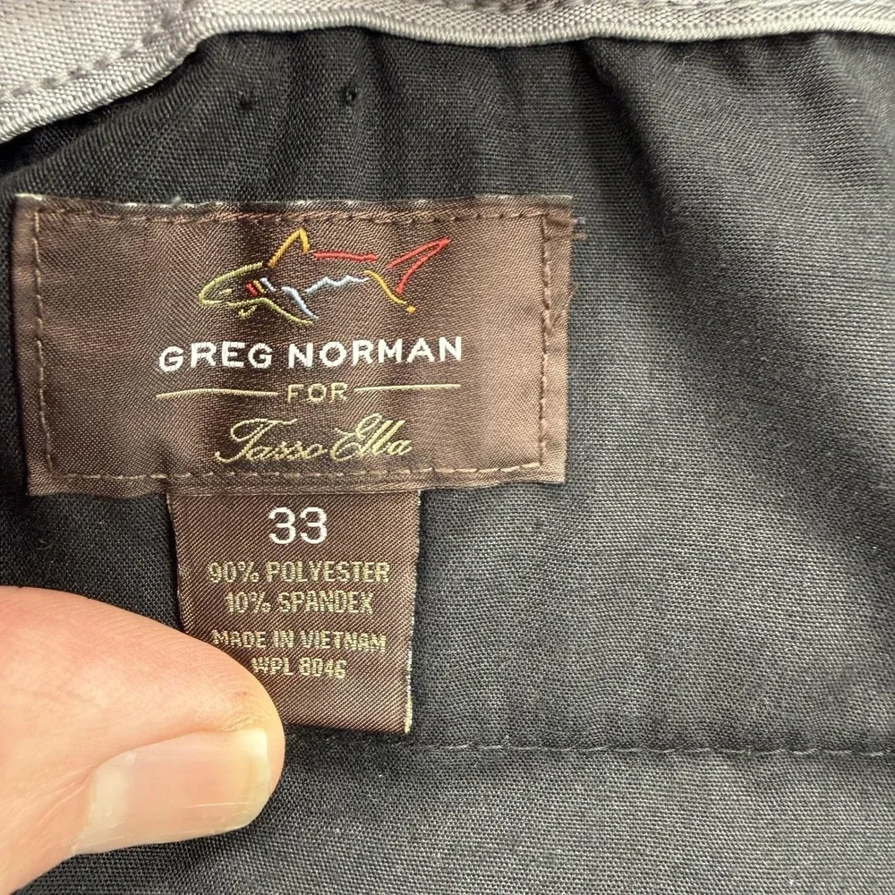 Greg Norman Tasso Elba Shorts Mens 33 Gray Chino Stretch 10‎ Inseam Golf Casual